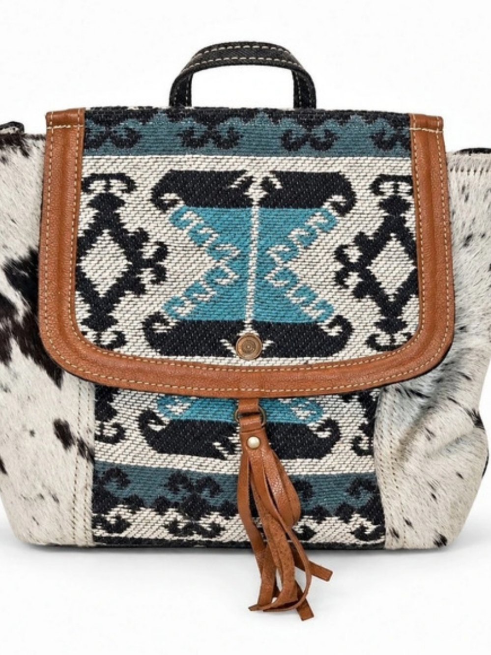 Myra Bag Classy Backpack Bag Geometric Black & White